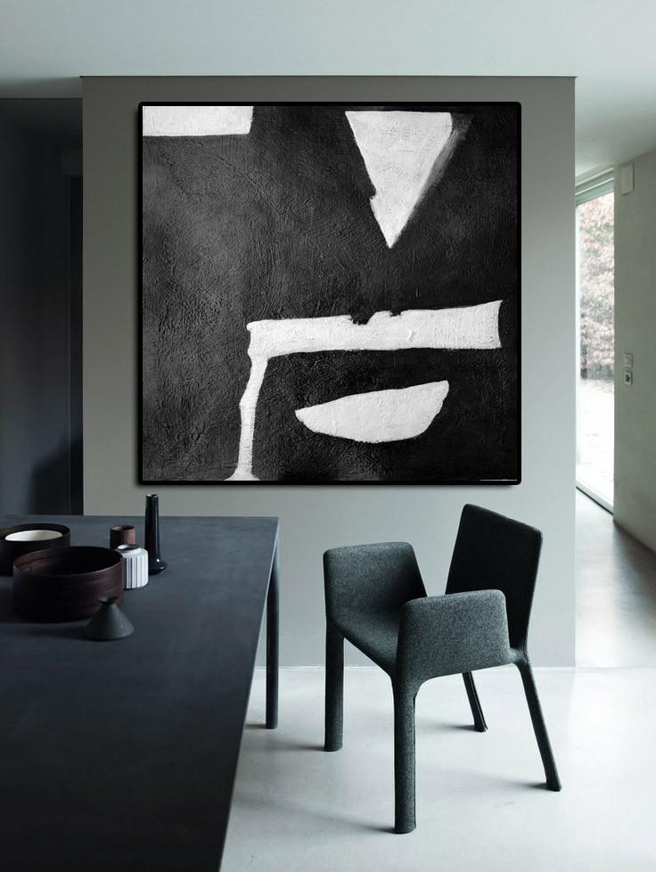 Minimal Black and White Painting #MN29A - Click Image to Close